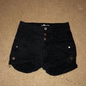 black denim shorts